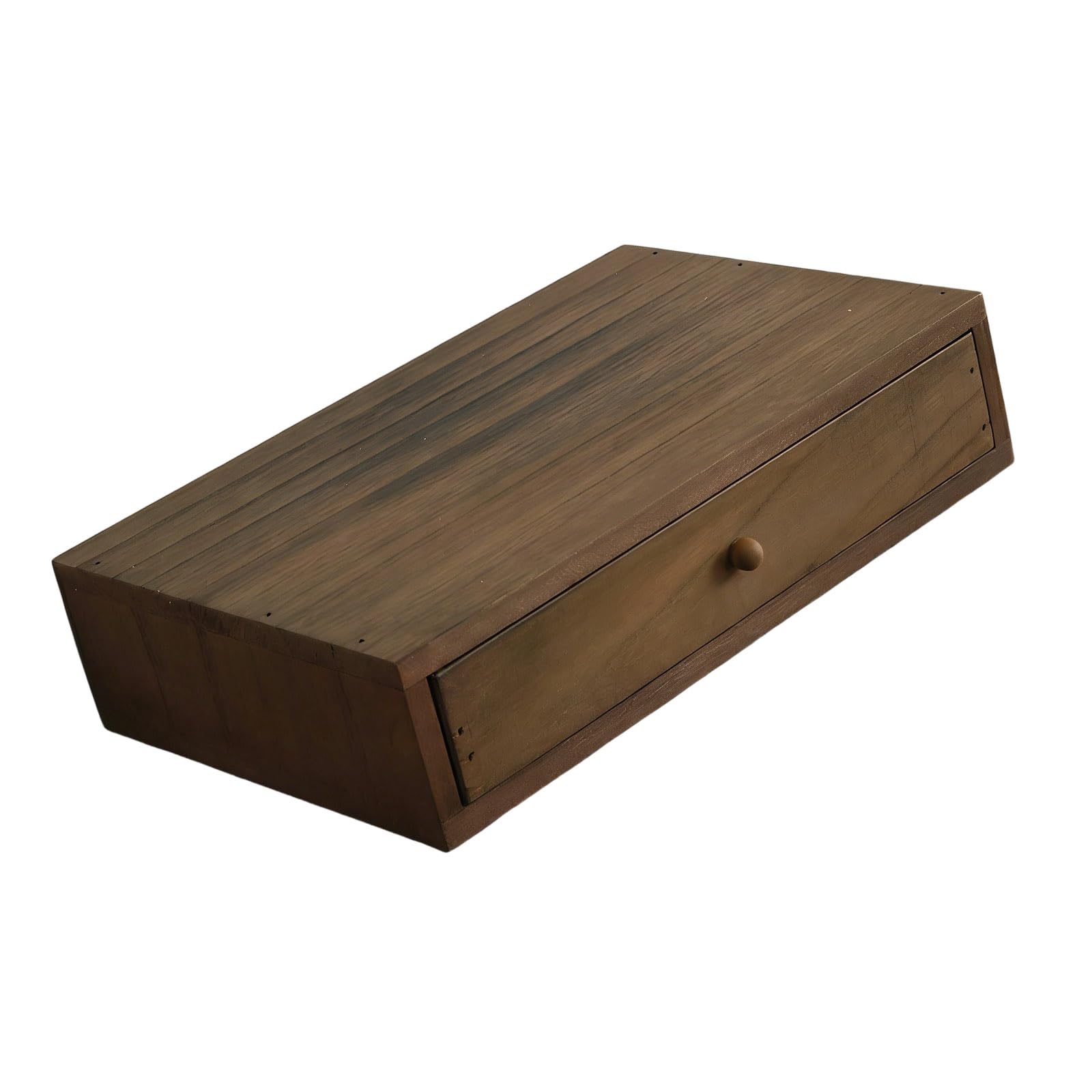 MIDOKSTUA Natural Wood Desk Organiser with Spacious Compartments Sturdy Multi Section Storage Box for Stationery Cosmetics Wooden Storage Box