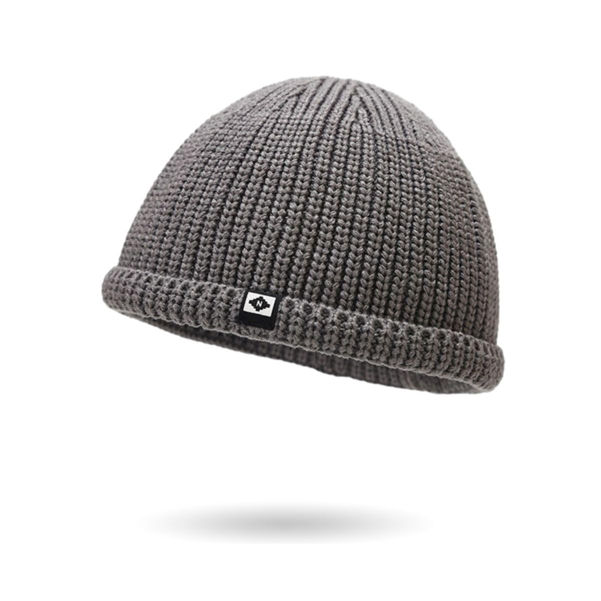 [Zoubatt] イスラムワッチ ニット 帽子 メンズ サマーニット帽 ワッチ キャップ 春夏秋冬 ビーニー帽子 シームレス 伸縮性あり レディース フリーサイズ（グレー）