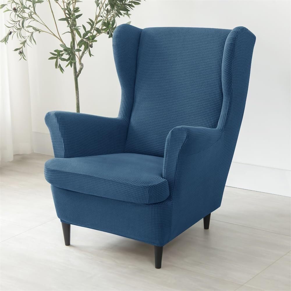 Jacquard Stretch Wingback Chair Covers 2 Piece Wing Chair Armchairs Covers