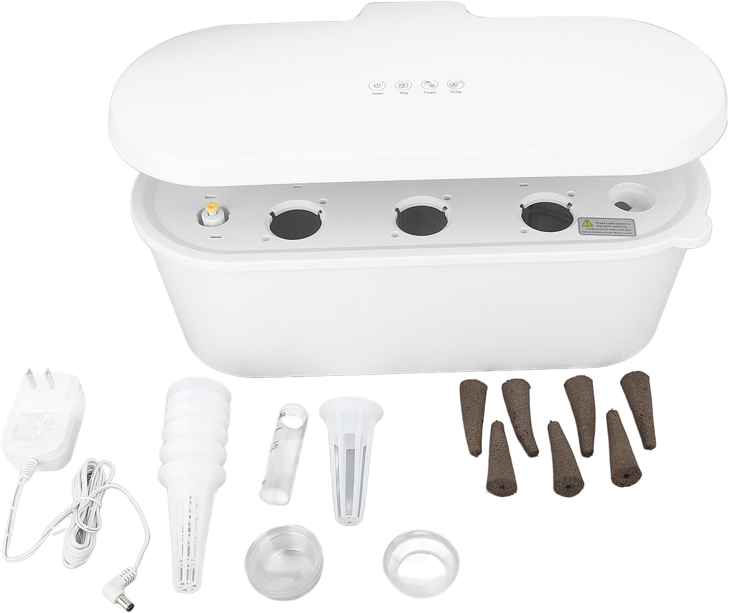 Hydroponics Growing System, Indoor Smart Garden LED Intelligent Vegetable Planting Machine, Plant Germination Kit Automatic Timer Healthy Freshs Herbs Vegetables (White)