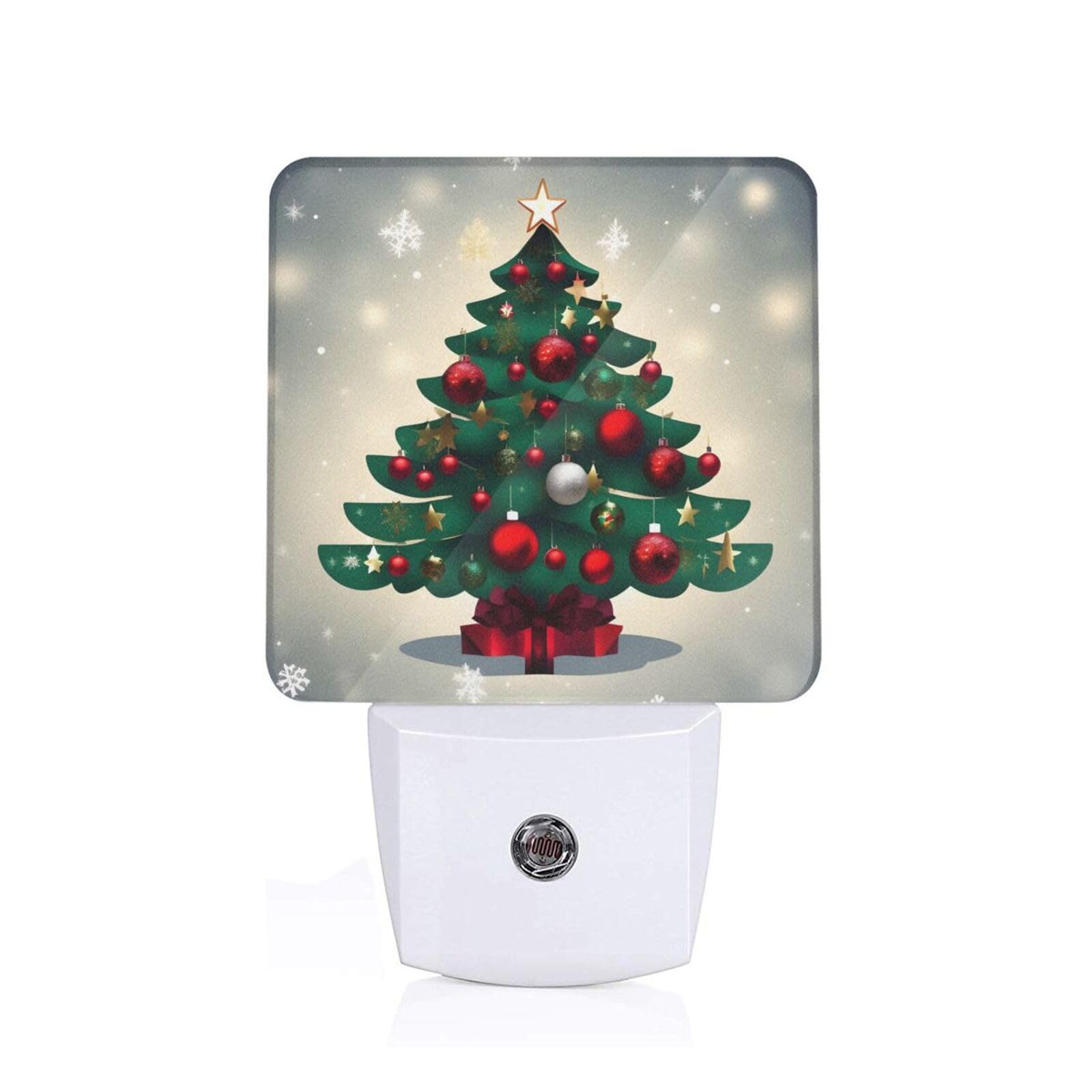 Christmas Gift Tree Motifs Plug-in Night Light Ledlight Dusk to Dawn Sensor for Corridors, Bedrooms, Children's Rooms, Stairsuk