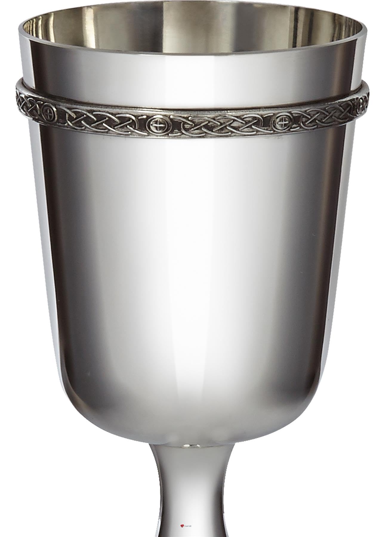 I LUV LTD Peltro Calice Banda Celtica 300 ml Luminoso Lucidato Fine Sia Dentro che Fuori con Funzionalità Touchmark Perfetto per L'incisione