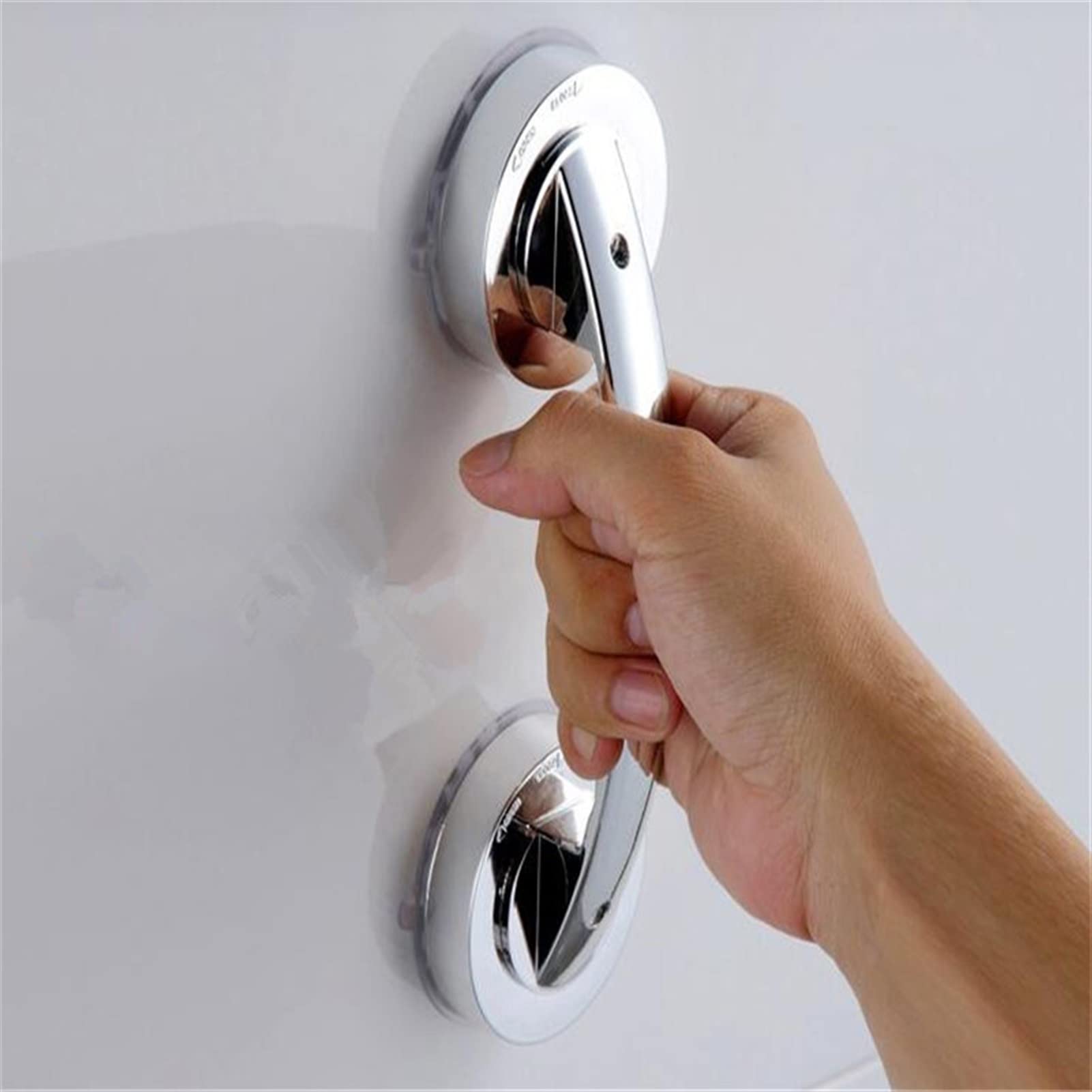 Barra de agarre de ducha con ventosa para ducha, mango de seguridad, fuerte, ventosa, agarradera en el baño, barra para bañera, mango de perforación, pasamanos para inodoro (color: plata)