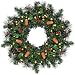 Goplus Pre-Lit Cordless Christmas Wreath, Built-in 6-Hour Timer, with 50 Warm LED Lights/Pine Cones/Berries, Xmas Decor for Indoor and Outdoor