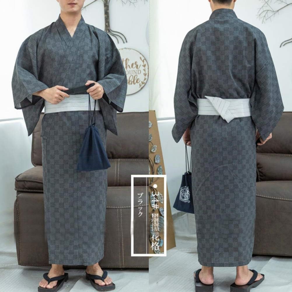 Fancy Pumpkin Kimono giapponese da uomo Yukata giapponese Home Robe Pigiama Vestaglia [Taglia L]