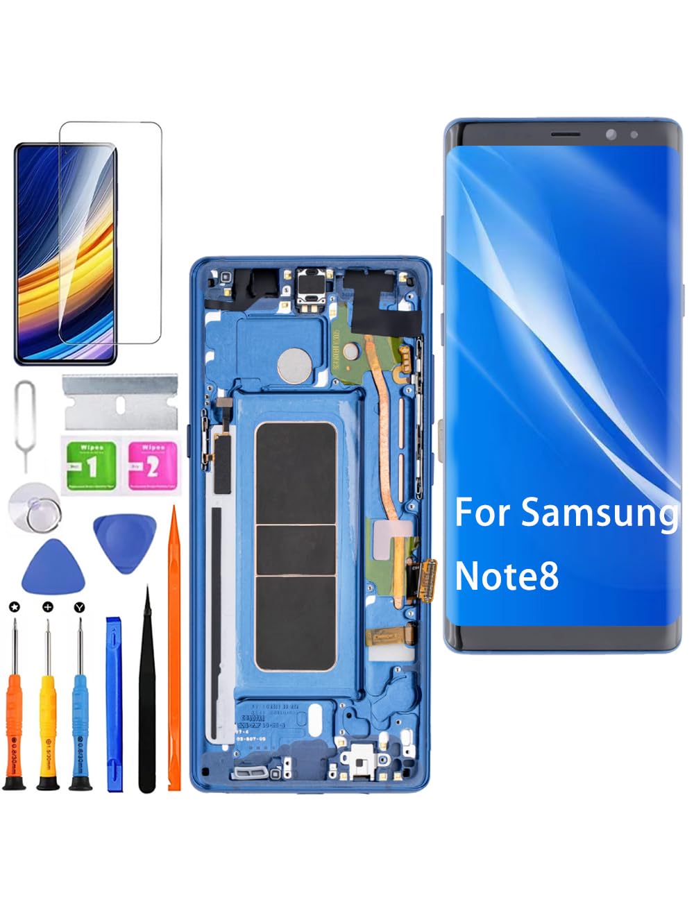 Pantalla para Samsung Note8 N950F N950U TFT Azul con Marco