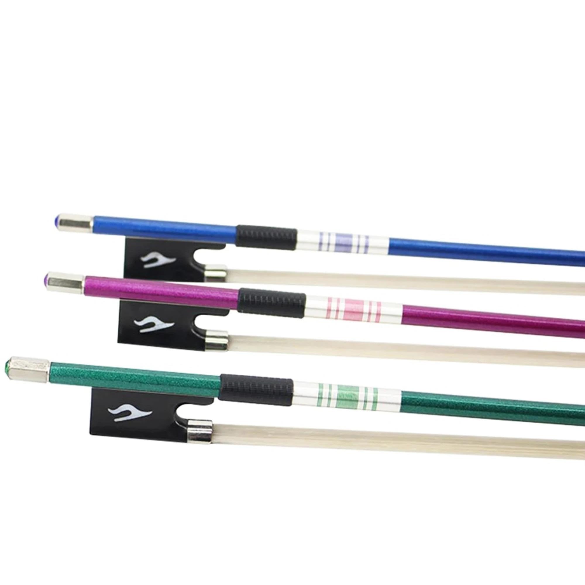 Archet De Violon Pour Pratique Archet Professionnel Pour Violon 4/4 Incrustations En Fibre De Carbone Et Ébène Coloré