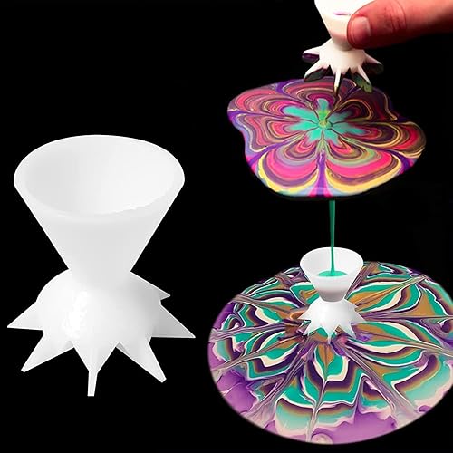 Miniatura 4 de Taza dividida para verter pintura, mini embudo dividido de 7 patas, mini embudo para verter flores, pintura de bricolaje, embudo para verter