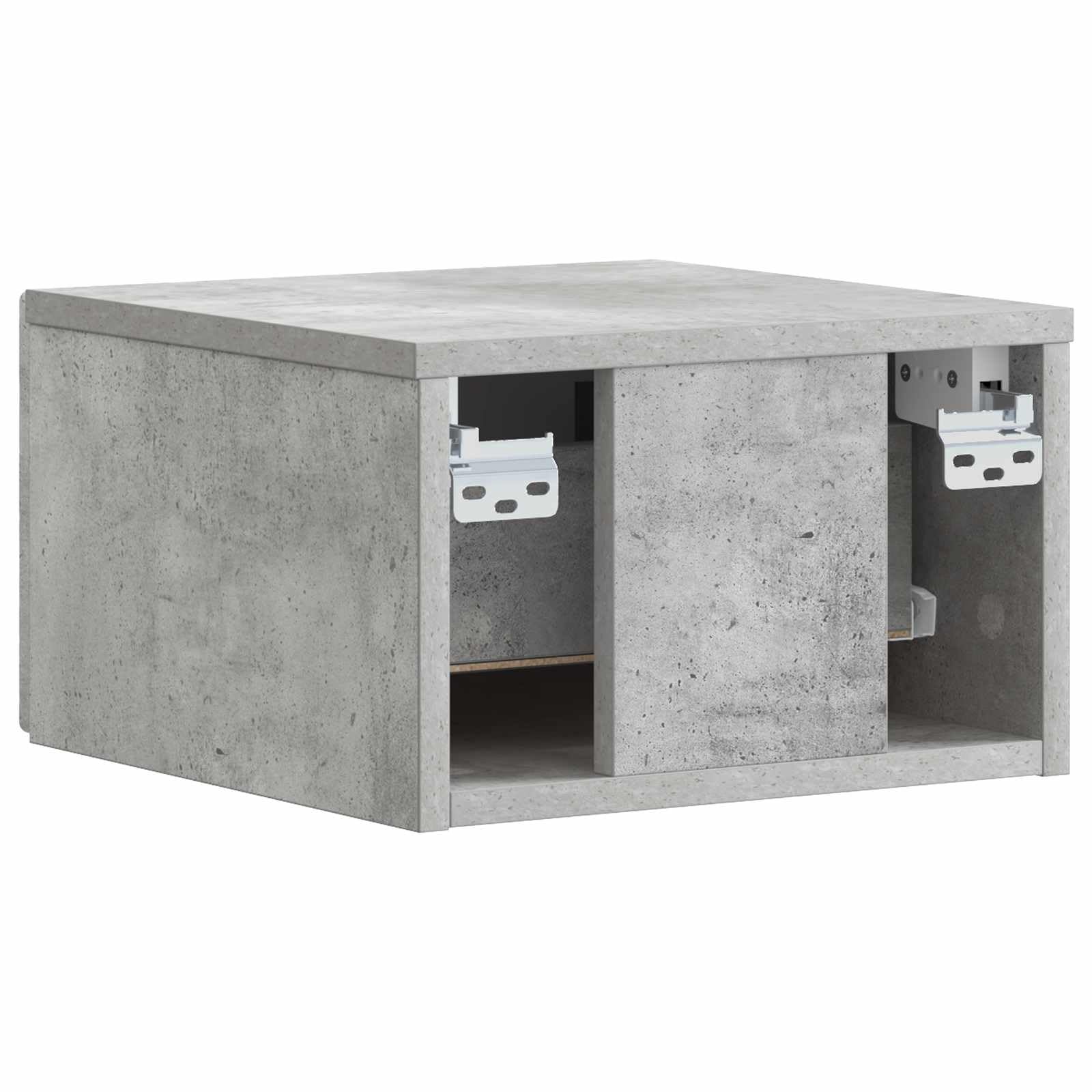 Genérico Mesa auxiliar de pared, 34,5 x 33 x 20 cm, color gris | Con cajón de madera de ingeniería, montaje en pared, para sala de estar o dormitorio, fácil mantenimiento