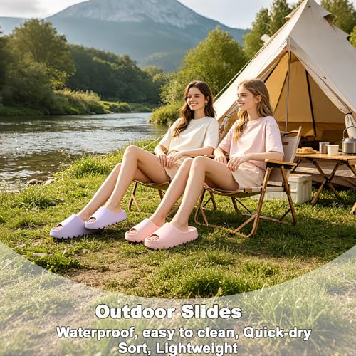 Image of Yueerlu Cloud Slides for Women Men, Recovery Womens Pillow Slides,EVA Anti-Slip shower shoes,Thick Sole Open Toe Garden Shoes,men's sandals,mens slippers for Indoor and Outdoor Size