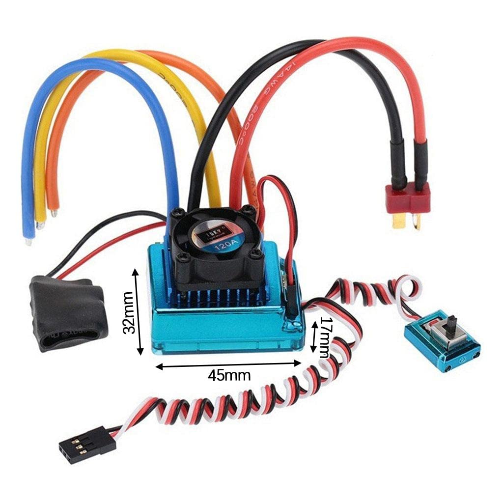 Controlador Electrónico de Velocidad (ESC) Sin Escobillas RC 120A para Coches de Carretera a Escala 1:10