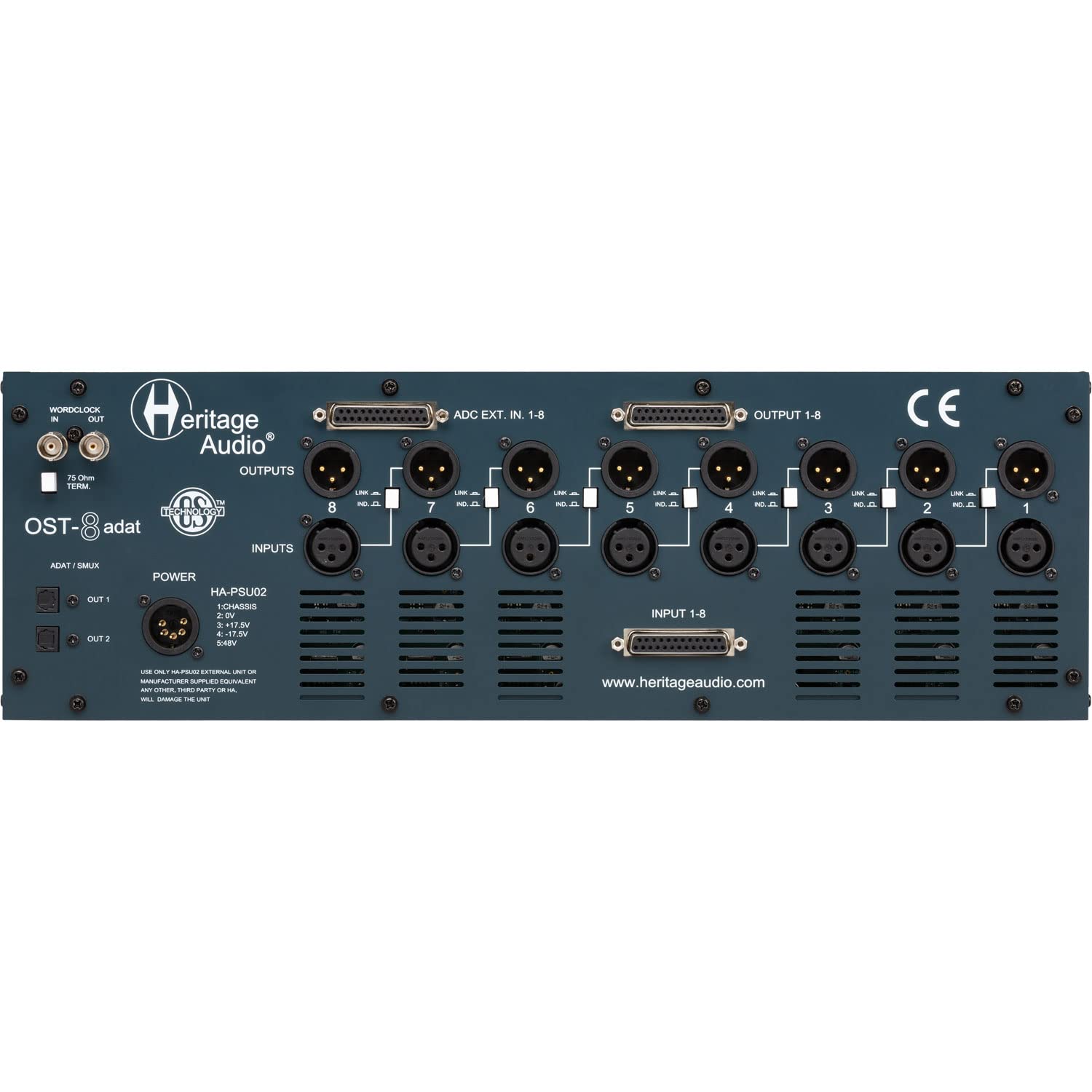 Heritage Audio OST8-ADAT 8-Slot 500 Series Rack With ADAT Output