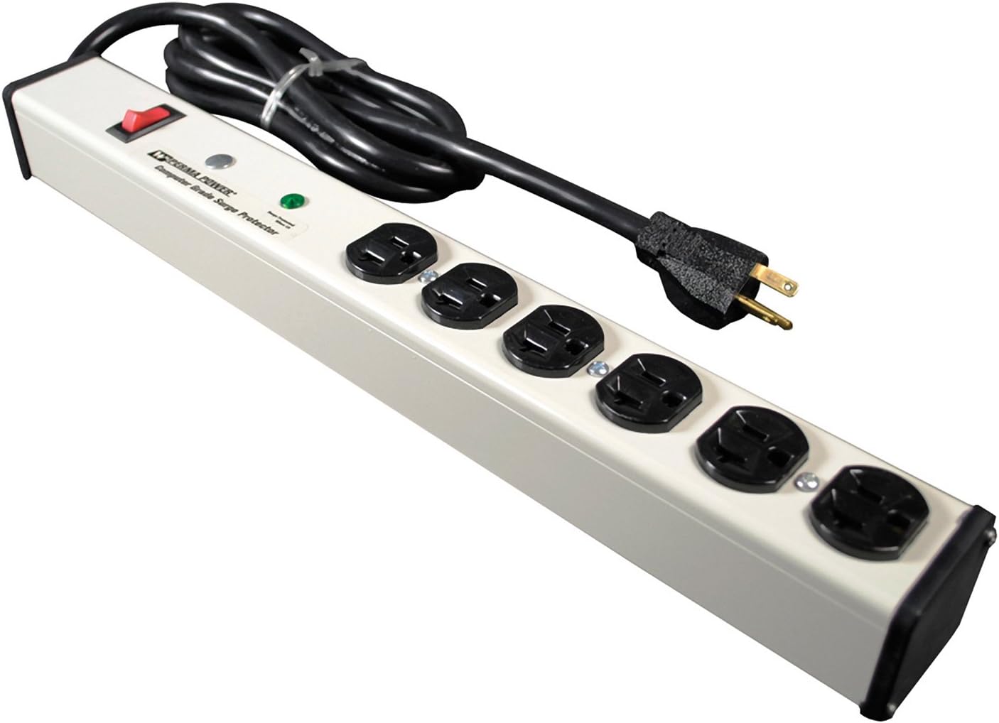 Legrand Wiremold M620BZLS PermaPower 20 Amp 18 Inch Plug-In Outlet Center with Computer Grade Surge, Lighted Switch, 6 Outlet Power Strip, 6 Foot Cord, Putty White