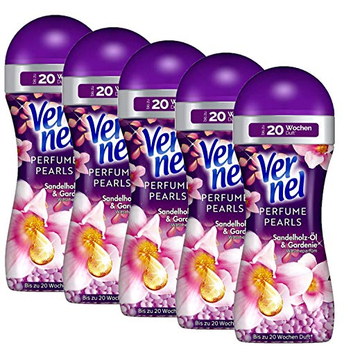 Preisvergleich Produktbild Vernel Perfume Pearls Aromatherapie Sandelholz-Öl&Gardenie, 5er Pack (5 x 230 g) Waschmittel