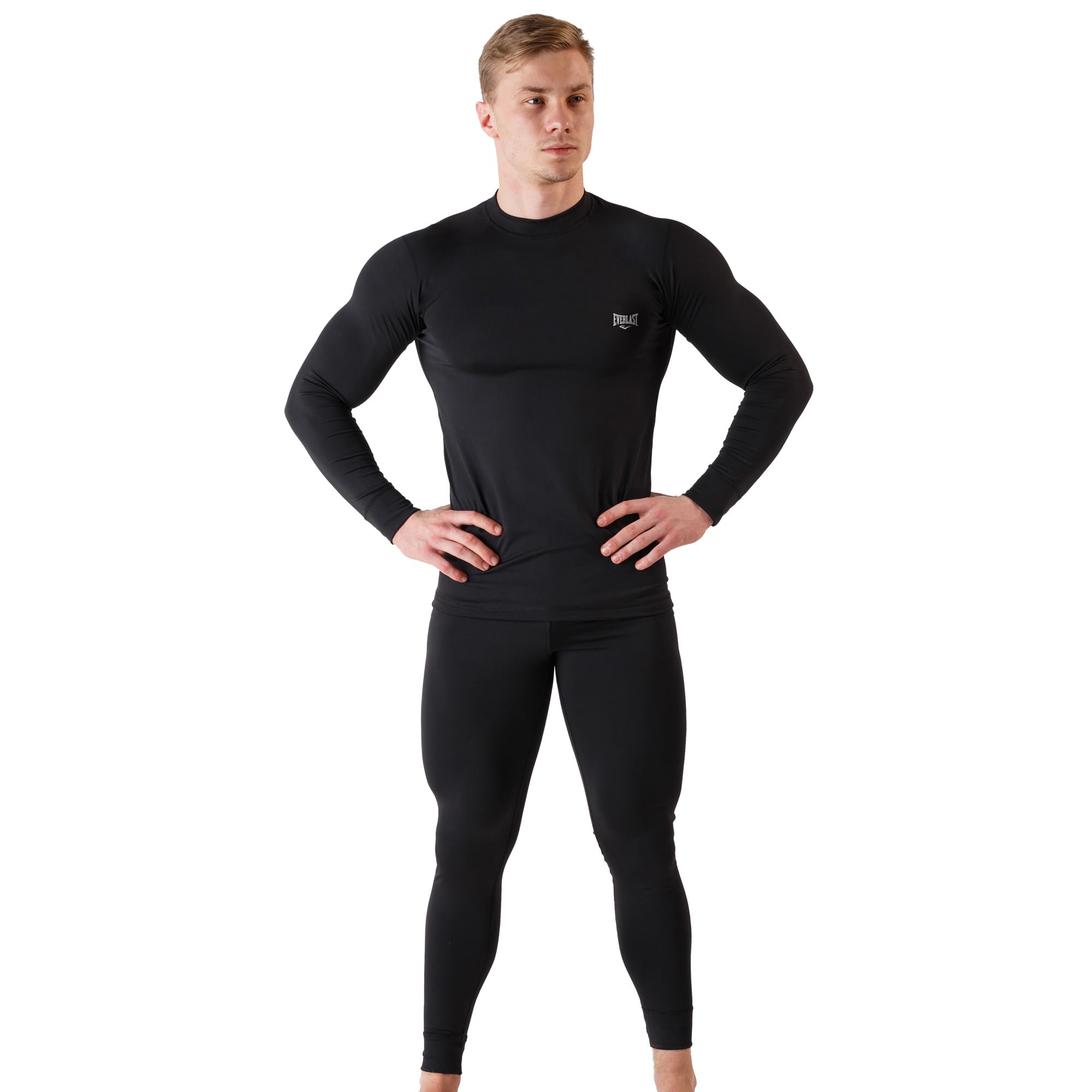 Everlast Mens Base Layer Set - Top & Bottom - Compression Shirts for Men, Compression Pants Men, Rash Guard for Men, Leggings