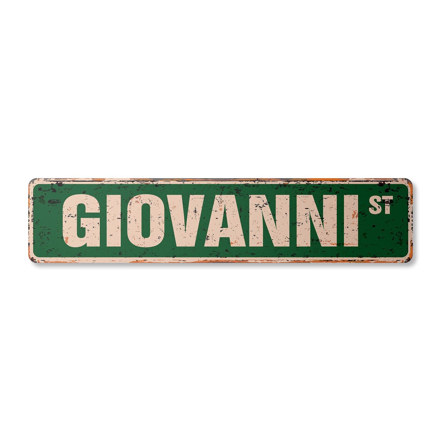 Yaasimoule Metal Giovanni Vintage Street Sign Childrens Name Room Sign