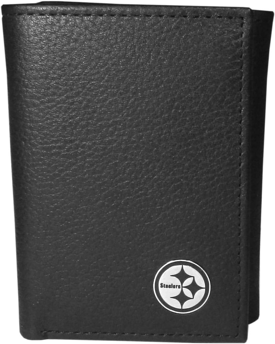 Siskiyou Sports Pittsburgh Steelers Leather Logo Tri-fold Wallet, Black, One Size