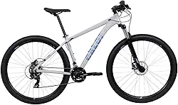 Caloi Bicicleta MTB 29, Alumínio 6061, Suspensão 100mm, 7 Velocidades Shimano, Freio Hidráulico, Cinza, A25