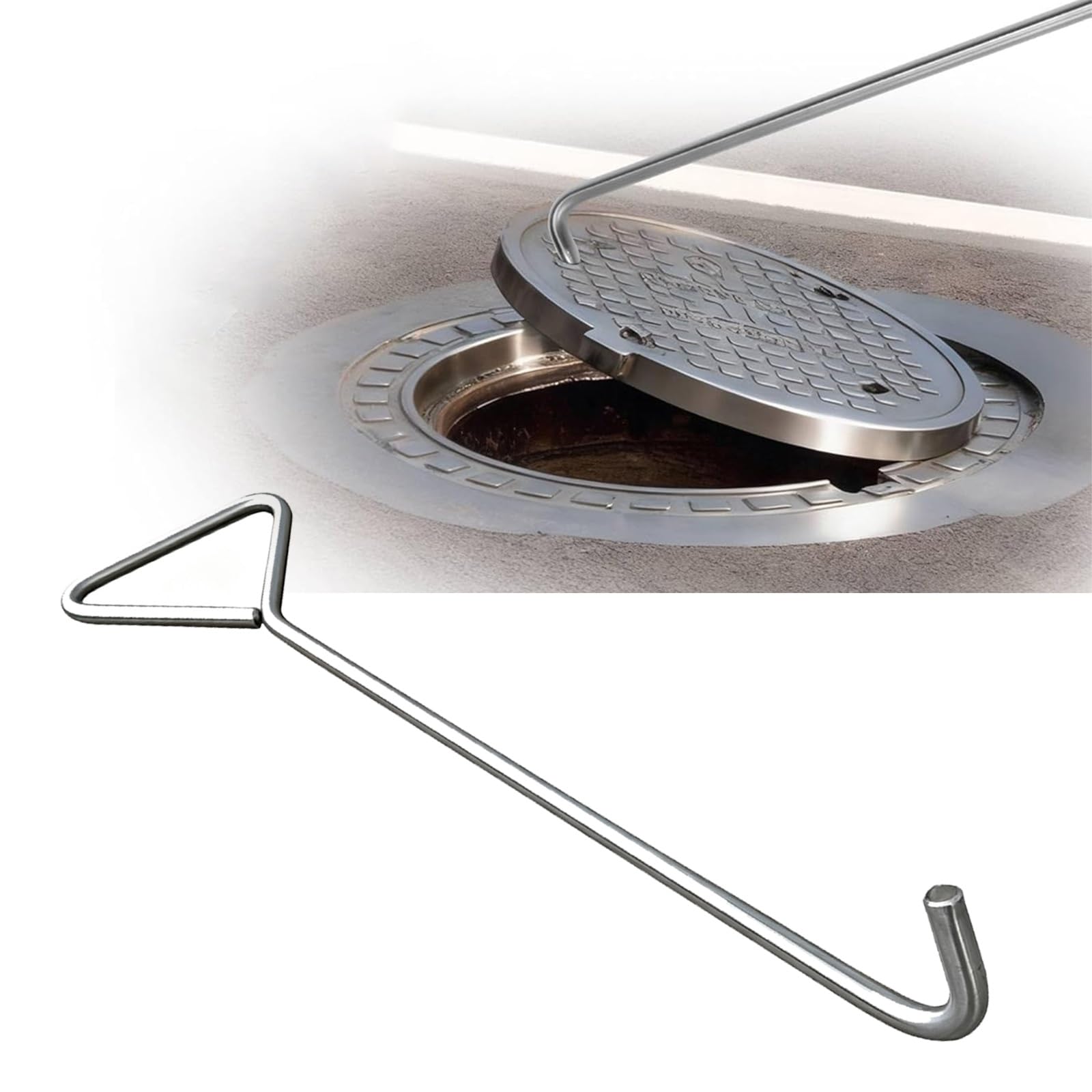 NMKSYX Heavy Duty Utility Manhole Cover Lifter for Catch Basin/Drain Grate