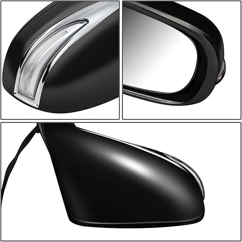 Miniatura 5 de DNA Motoring OEM-MR-LX1321135 - Espejo retrovisor de puerta lateral derecha con luz de charco de señal de giro de memoria compatible con ES350