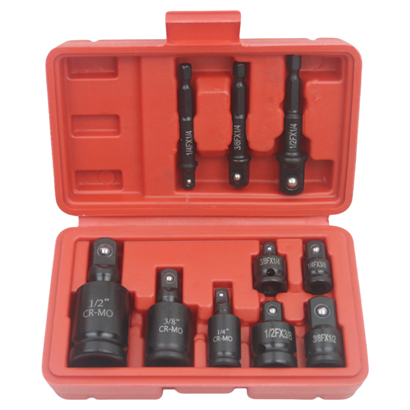 Newft Pneumatic Adapter Se 6Pcs Impacts Socket Wrench Adapter Set 1/4 3/8 1 / 2Inch 3 / 4Inch Square Drives Adapter Reducers Spanner Hand Tool Kits With Case Automotive