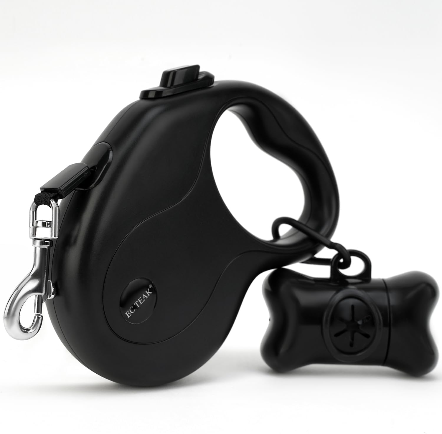 Retractable Dog Leash with Flashlight,Dispenser and Poop