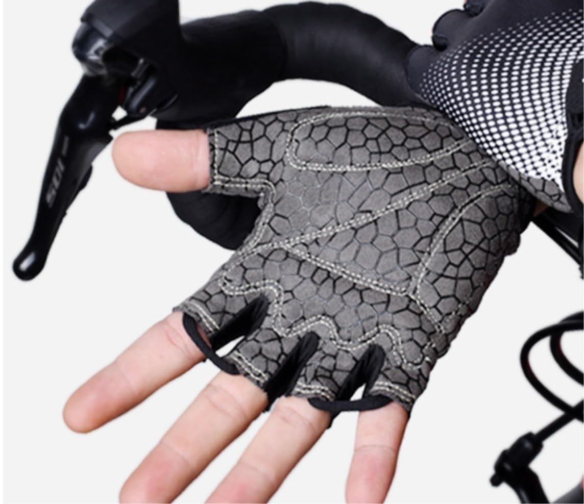 Guantes de ciclismo de medio dedo, guantes de levantamiento de pesas, coloridos al aire libre, amortiguadores de golpes, guantes de ciclismo