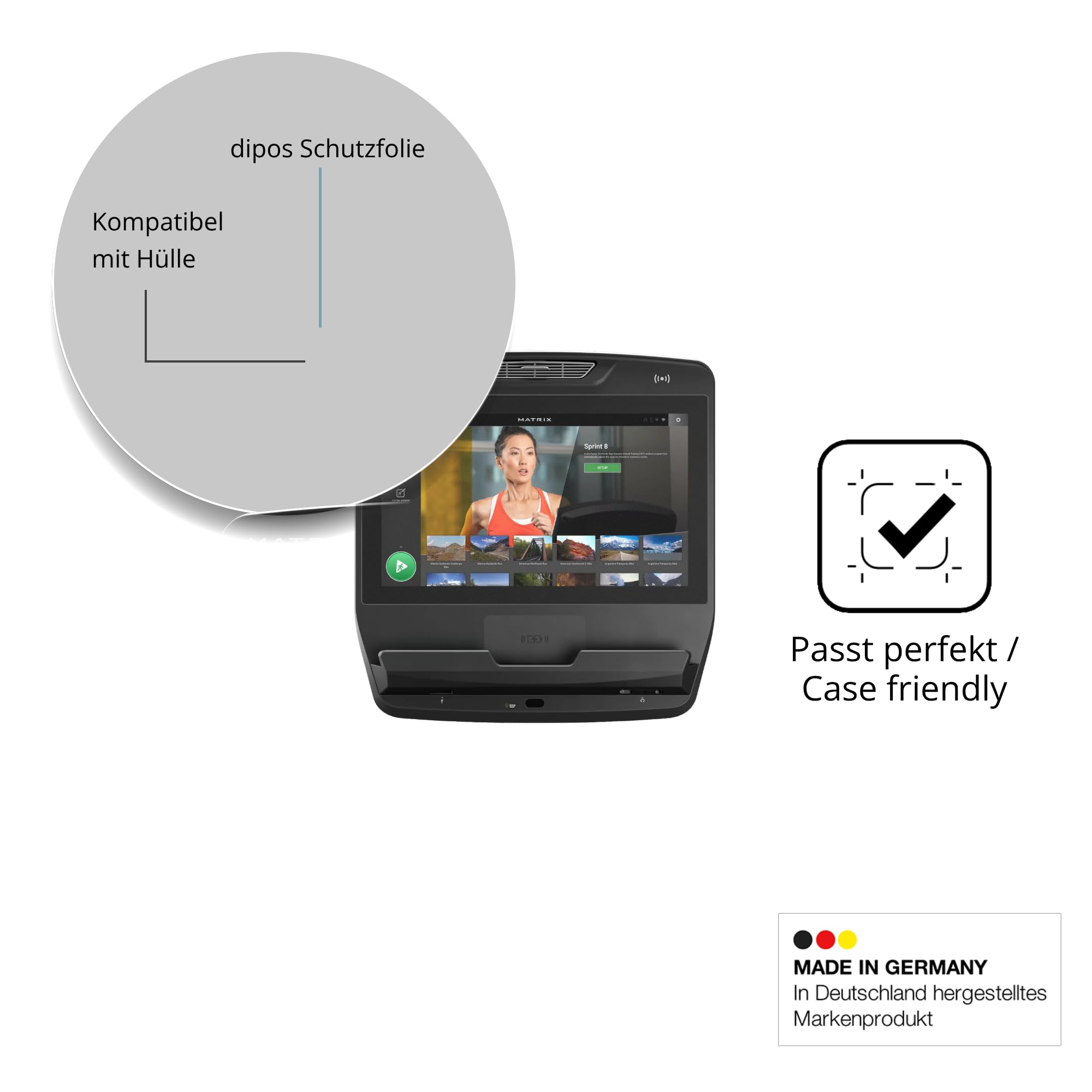 dipos 2x Pellicola Protettiva opaca per Matrix Touch XL Konsole 22 Zoll | Antiriflesso, riduce i riflessi, si adatta perfettamente, ultra sottile, antigraffio, senza bolle, anti impronte, autoadesiva