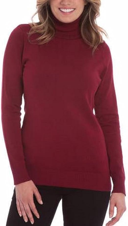 Joseph A. Women's Solid Long Sleeve Turtleneck Sweater