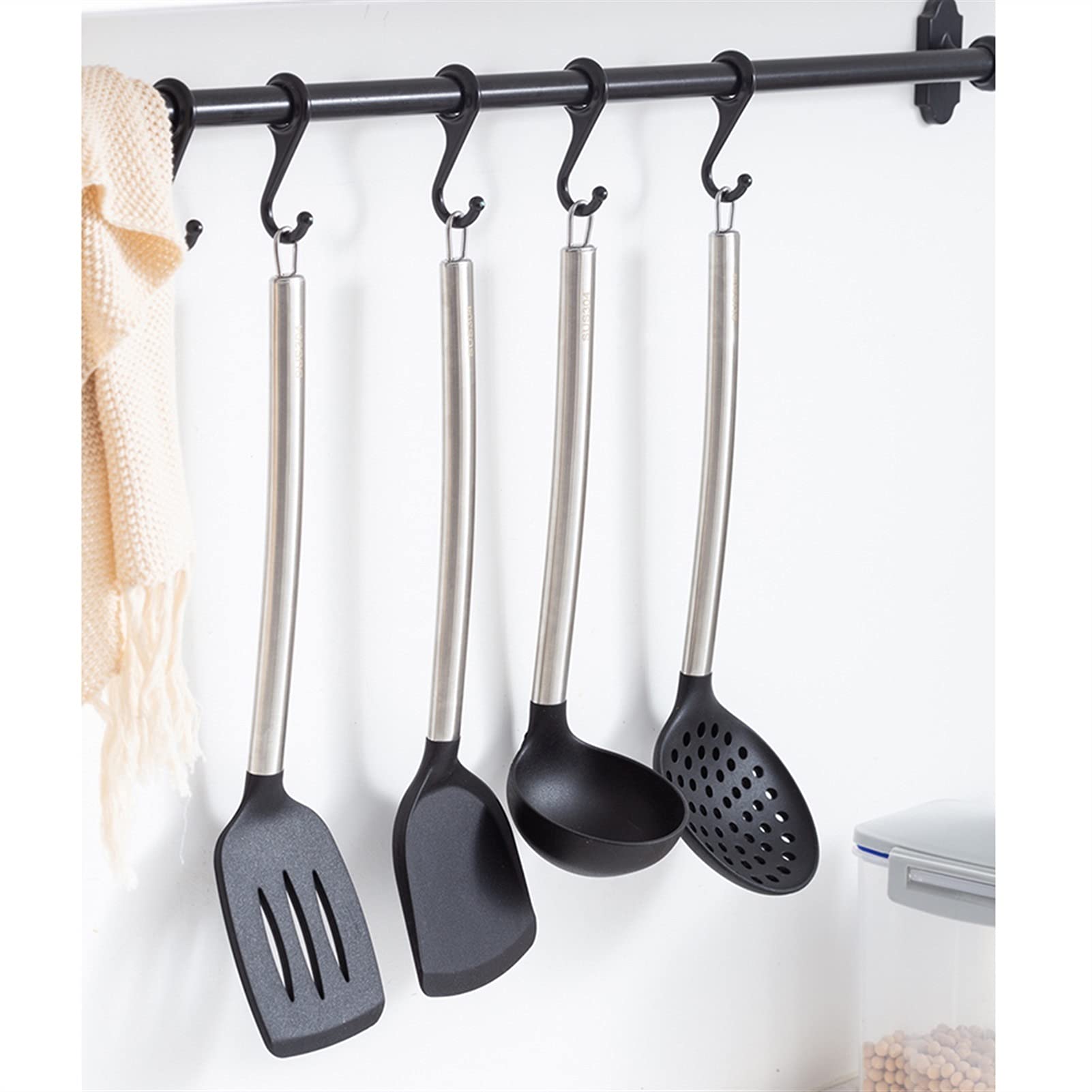 Raspador de Silicona 4 Piezas Espátula de Silicona de Acero Inoxidable Utensilios de Cocina Resistentes al Calor Utensilios de Cocina Ideales para Huevos y，