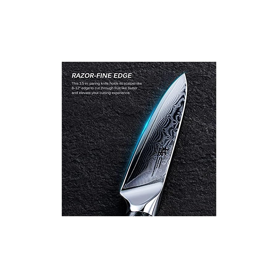 KYOKU-Paring-Knife-35-Shogun-Series-Japanese-VG10-Steel-Core-Damascus-Blade-with-Sheath-Case KYOKU Paring Knife - 3.5" - Shogun Series - Japanese VG10 Steel Core Damascus Blade - with Sheath & Case