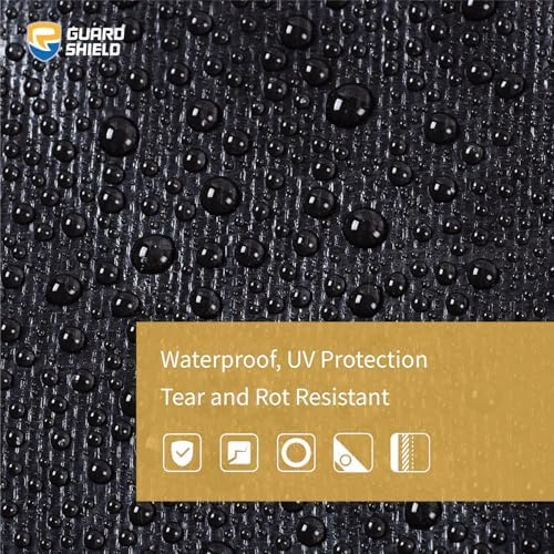 GUARD SHIELD Tarps Heavy Duty Waterproof 16x20 Feet Black Tarp Cover Outdoor Thick UV Resistant Tarpaulin with Grommets 10mil - 2