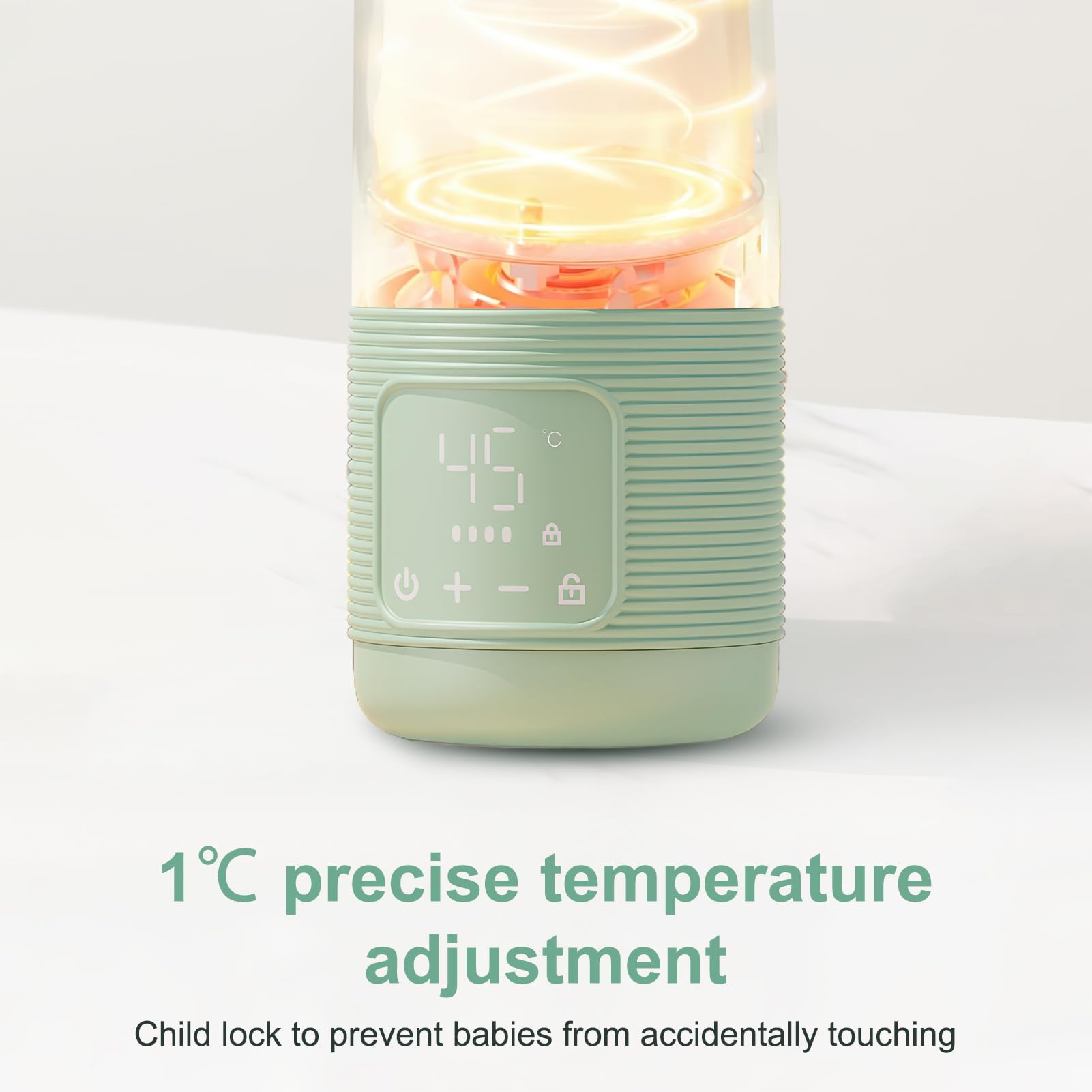 Scaldabiberon Portatile Senza Fili, Scalda Biberon Neonato Portatile, 500ml Riscaldamento Veloce Latte Materno & Formula, Con Lcd Controllo Temperatura Preciso 6400mah USB-C Ricarica Veloce