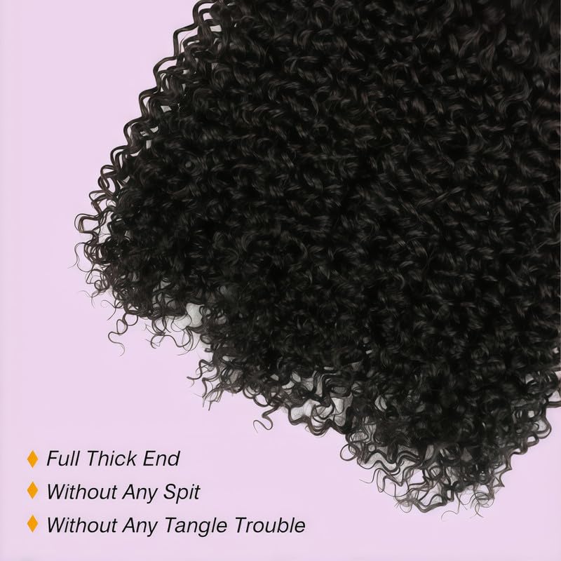 Human Hair Bundles Jerry Curly Bundles 16 18 20 inch Brazilian Virgin 3 Bundles Quick Weave Curly Bundles Human Hair Extensions 300g Color 1B
