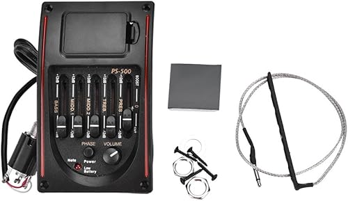 Pastilla piezoeléctrica debajo de la silla, EQ PS 500 5Band Equalizer Digital Guitar Preamp Piezo Tuner Pickup para guitarra acústica Gitarren