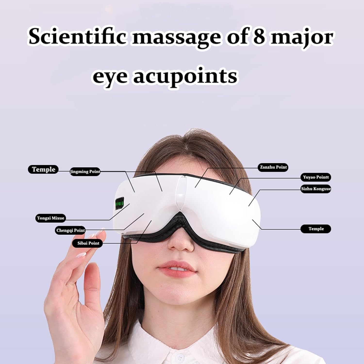 Masajeador De Ojos con Compresa Caliente a Presión De Aire con Música Inteligente Bluetooth, Compresa Caliente Envolvente a 42°C 5 Modos para Aliviar La Fatiga De Los Ojos, Reducir Las Ojeras