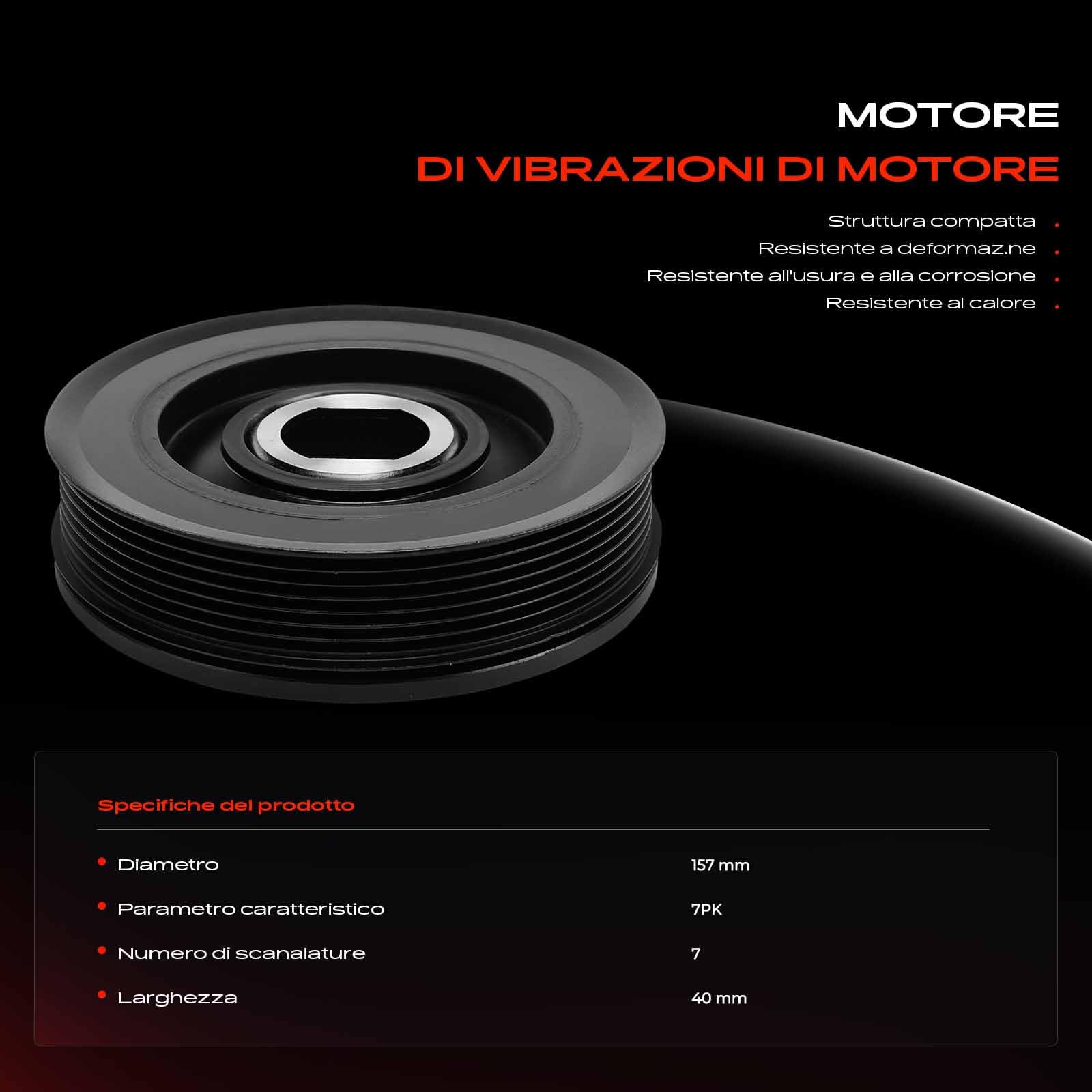 Frankberg Puleggia albero motore 8200767762 | Compatibile con: Grand Scénic III JZ0/1, M.e.g.a.n.e CC EZ0/1, Scénic II JM0/1, Autobus Primastar X83