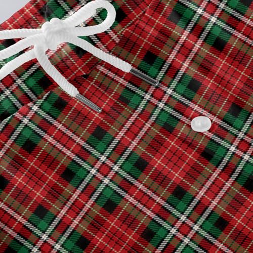 Sweatpants for Men Lightweight Baggy Stretch Drawstring Elastic Waist Casual Pants Plaid Trousers with Pocket2