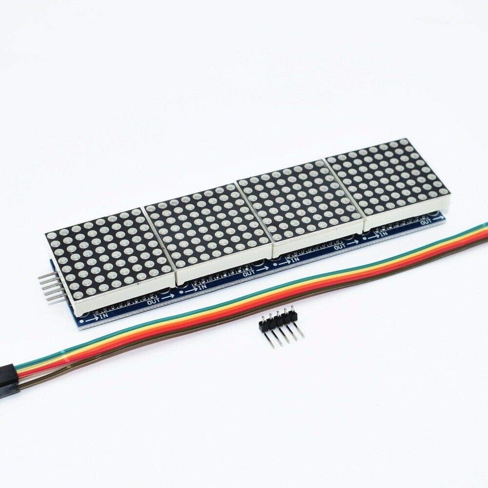 2 Pezzi MAX-7219 Modulo a Matrice di Punti Microcontrollore 4 in Un Display 5P Line Colore Rosso