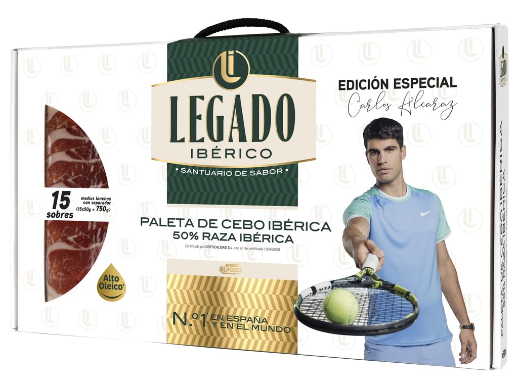 Maletín paleta de cebo ibérico medias lonchas 15x50g Edición especial Carlos Alcaraz