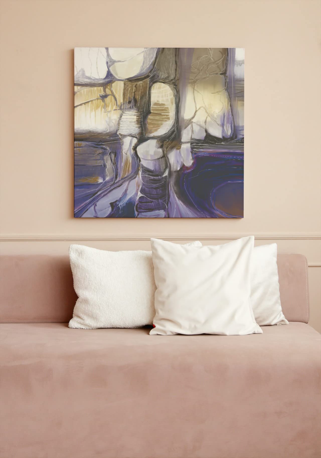 Khagol Art Gallery Rock Sculpture Painting - Canvas Paintings for Living Room Drawing Room Fitted with Wooden Frame Ideal for Home | Office | Hotel Rooms | Gifts (KHG-ABS-1112-ROCK SCULPTURE)