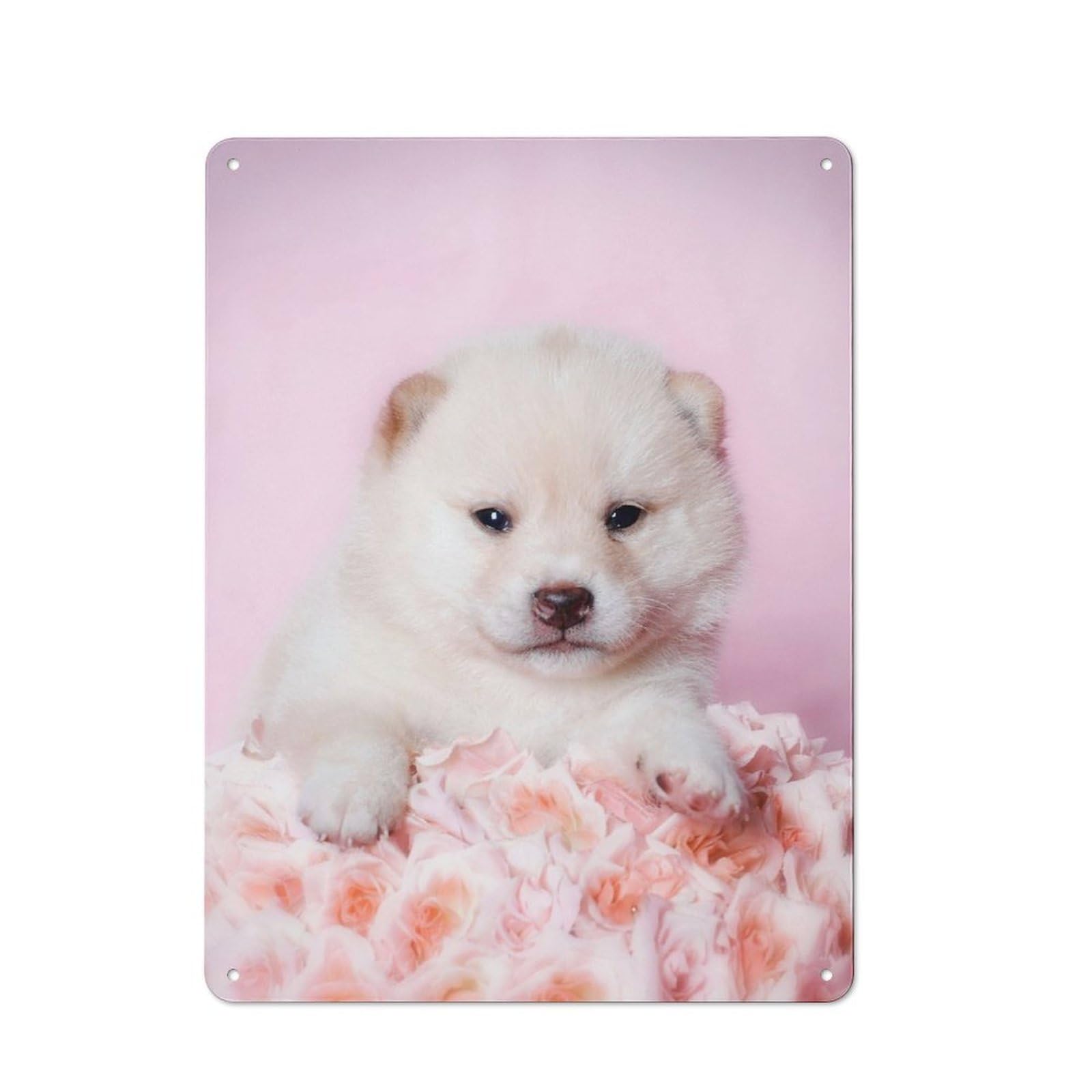 Junmoney Shiba Inu Puppy Vintage Metal Plaque 40X30cm Featuring For Garage Wall, For People Furnishing A Garage