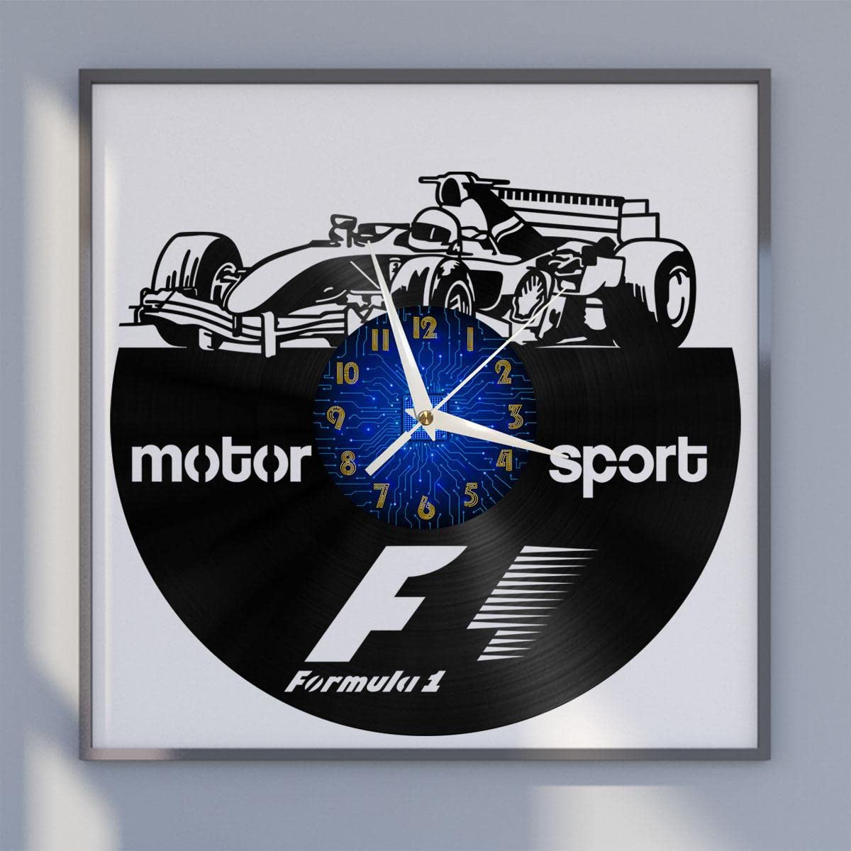 Horloge Murale en Vinyle Kart Racing 2 YHFR 30 cm Noir pour Salon et Chambre sans LED