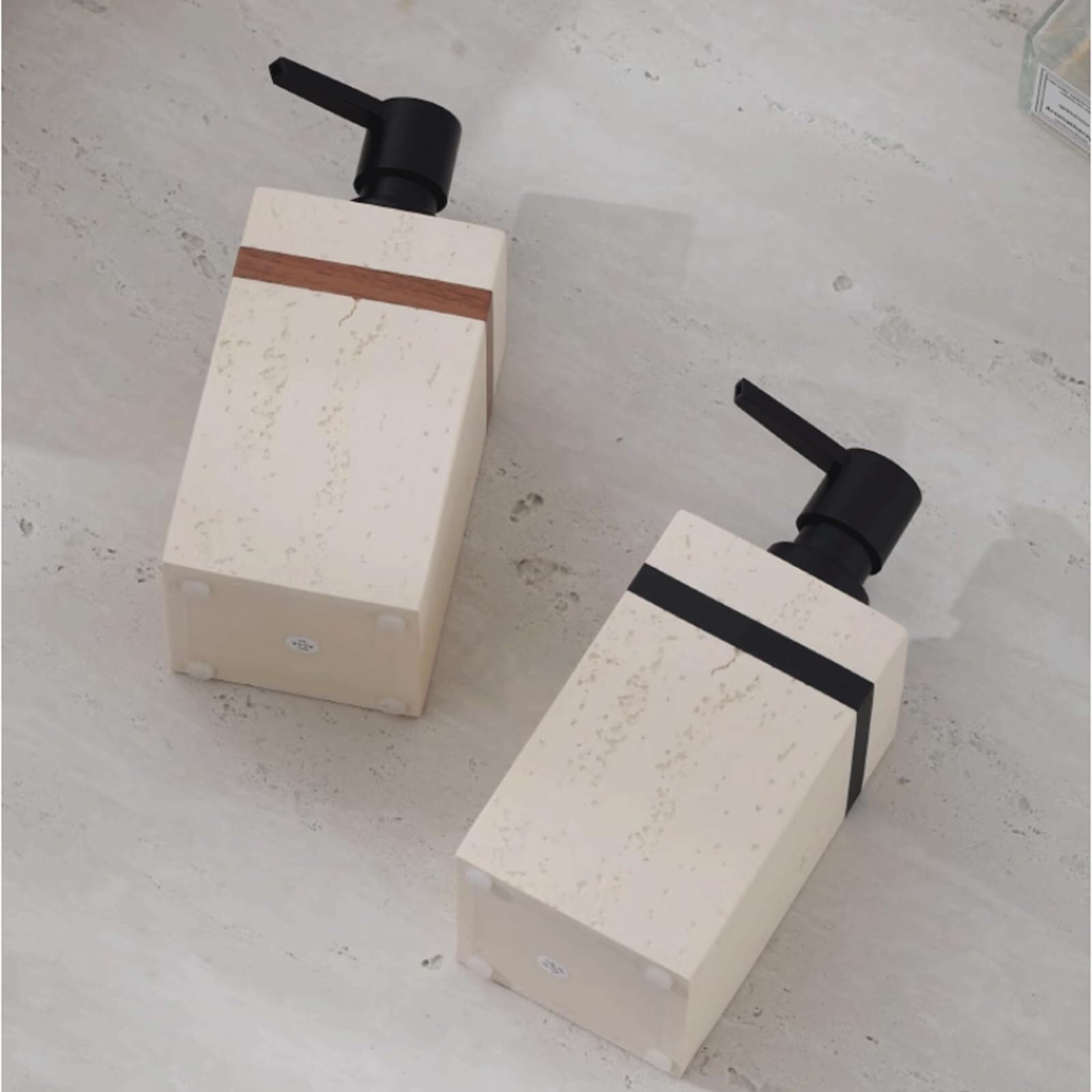 Dispenser di sapone da appoggio Grazioso piatto di plastica for bagno e cucina con pompa beige opaco, nuova casa Complementi d'arredo e accessori(D)