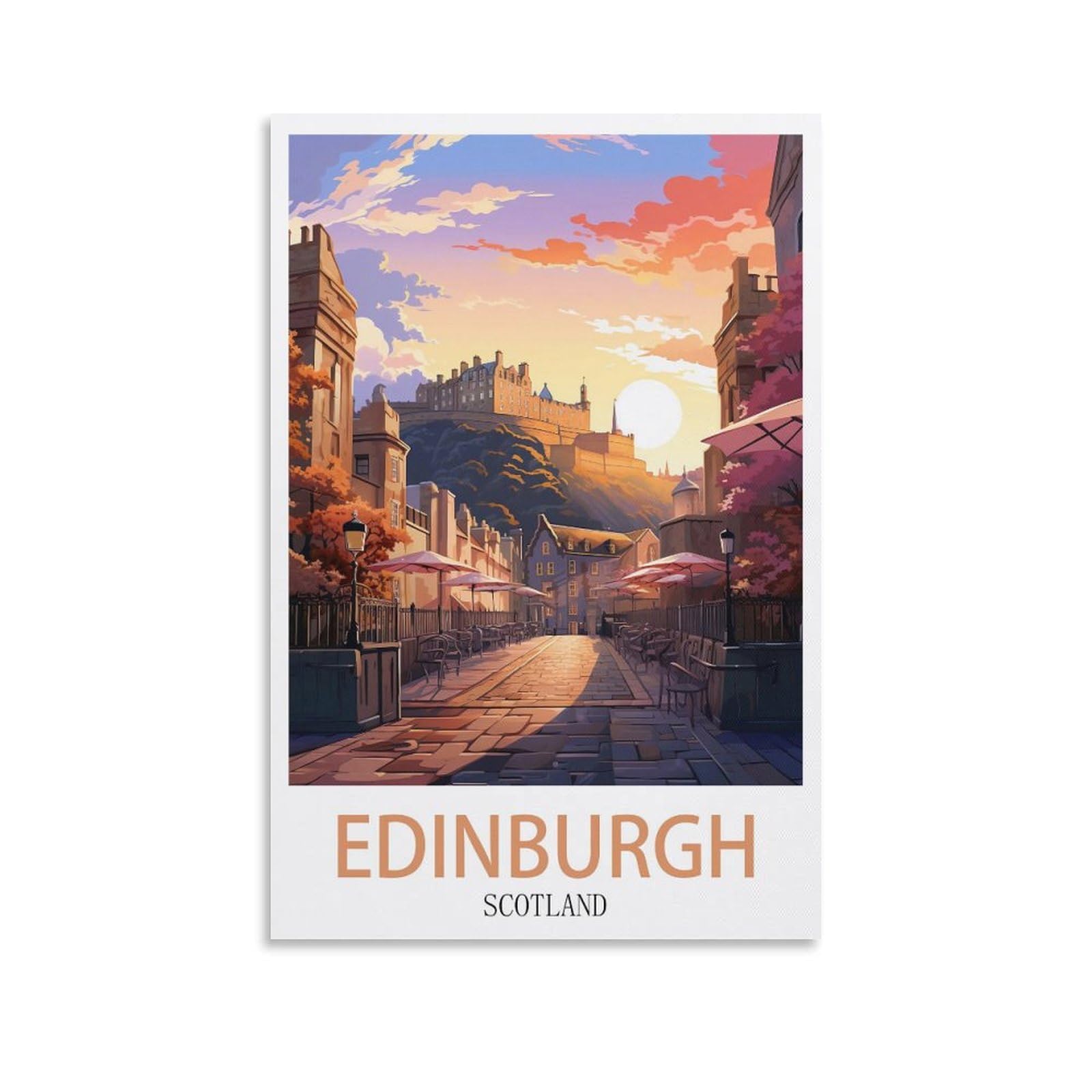 EZMLFA DIY 5D Diamond Art Painting Kits,Edinburgh Castle Scotland Colourful Rhinestone Diamond Arts Kits for Beginners, Perfect Home Wall Decor Gifts 50x60cm
