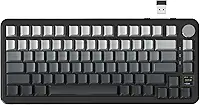 ATTACK SHARK X85 PRO Teclado mecânico sem fio com tela TFT e botão,teclado gamer com junta 75% QMK,com fio 2.4G/BT/USB-C,switch linear hot-swappable,4000mAh,NKRO,RGB PC/MAC(Moonlight)