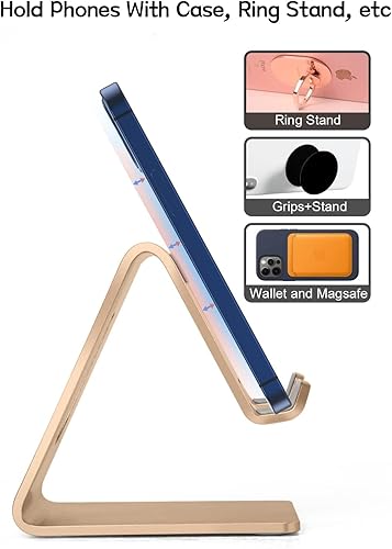 Miniatura 4 de Soporte de teléfono celular de escritorio, soporte de aluminio para iPhone 17 16 15 14 13 12 pro Mini 11 X Xs max 8 7 6 6s Plus SE Samsung todos los