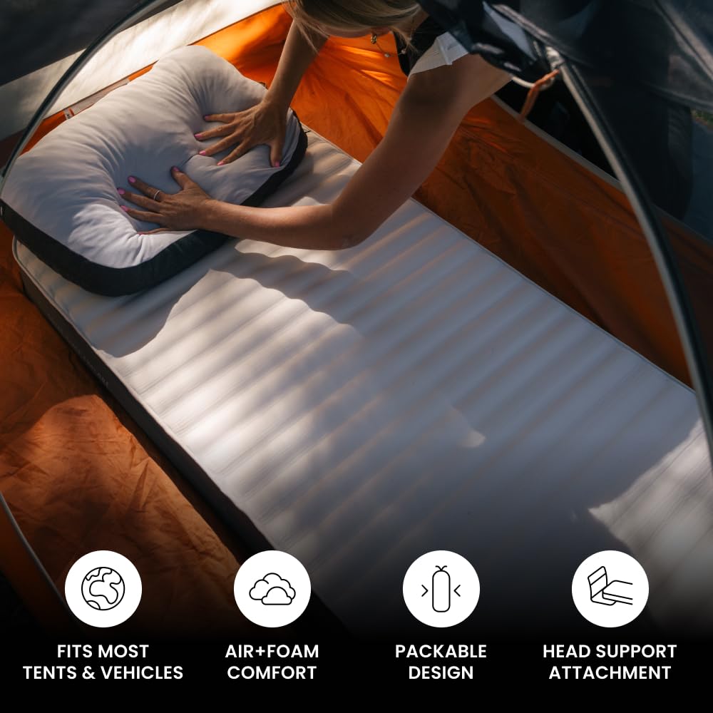 Luno AIR+Foam PRO Camping Mattress - Tall | Universal Fit | Hybrid Foam + Air Mattress