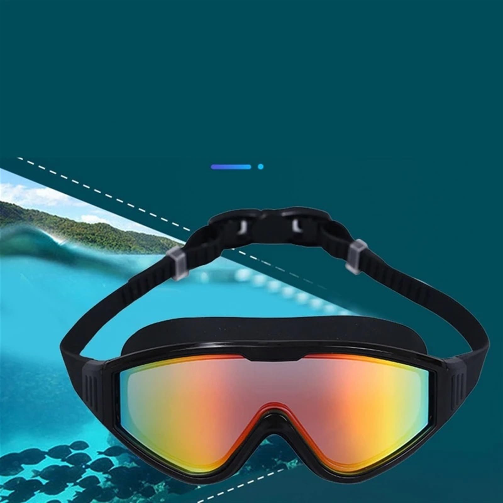 Anti-Beschlag-Schwimmbrille mit polarisierter Linse, auslaufsicher, Weitsicht, for Erwachsene und den Einsatz im Pool Schwimmbrille