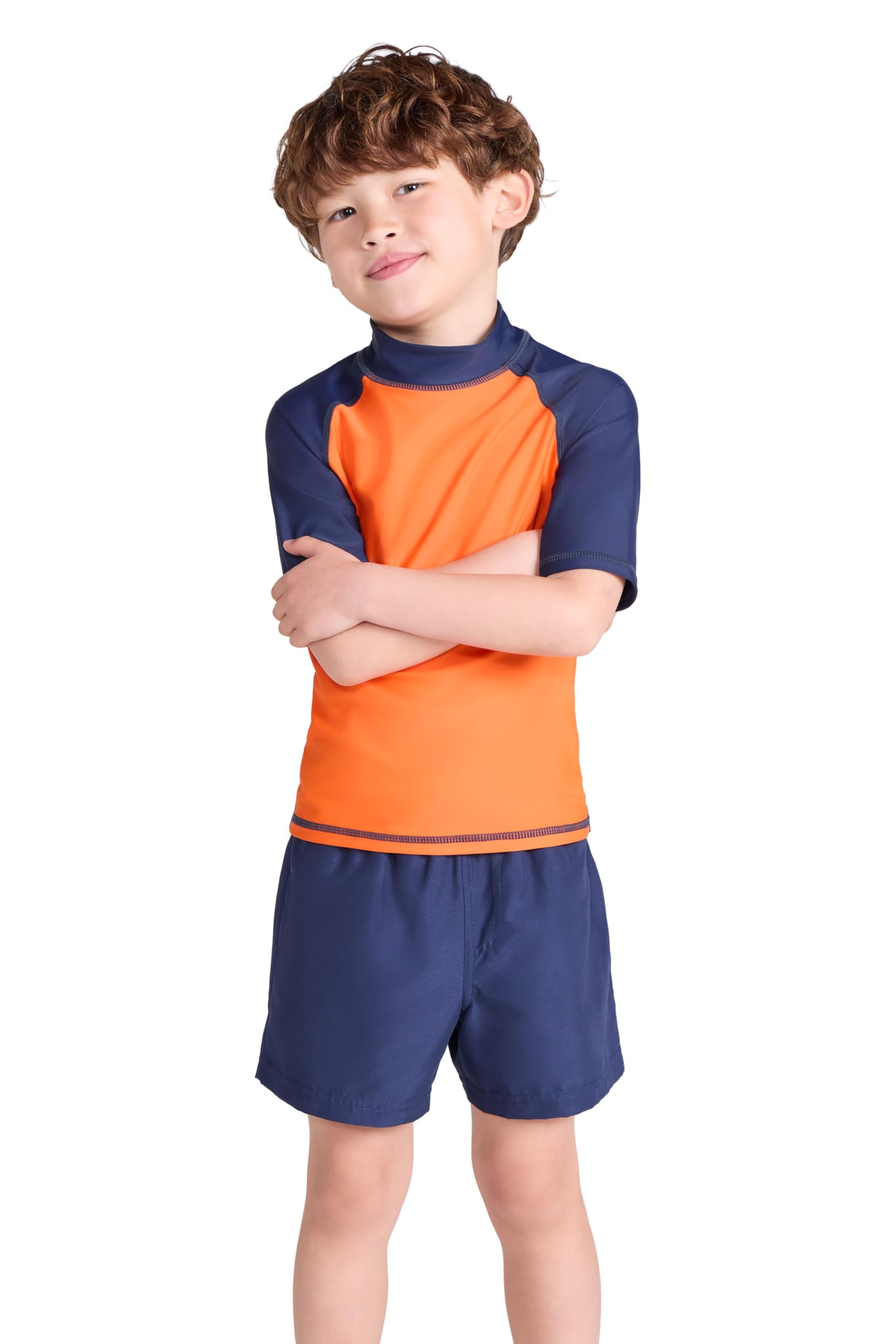 Mountain Warehouse Short Sleeves Kids Rash Vest - UPF50+ Sun Protection Rash Guard, Fast Dry, Flat Seams Childrens Top - for Spring Summer, Swimming Burnt Orange (Plain) Teen Size 13 Years